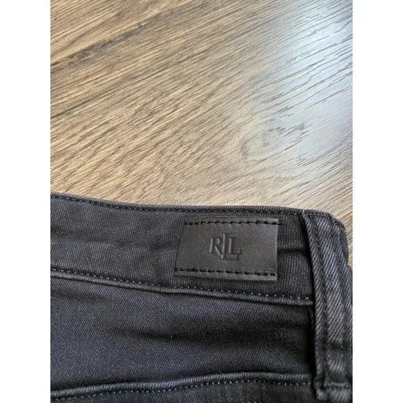 EUC Womens Lauren Ralph Lauren Premier Skinny Ankle Black Stretch Size 12 - Picture 11 of 11